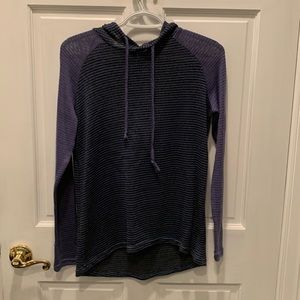 Freshman forever knit sweater hoodie XS. Blue/black.